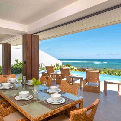 Oceanview Villas beach houses Dining Room View of Sea